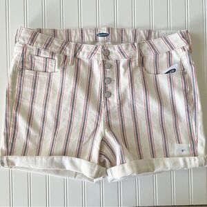 Old Navy Mid-Rise Button-Fly Multi-Stripe Jean Shorts - Size 16
